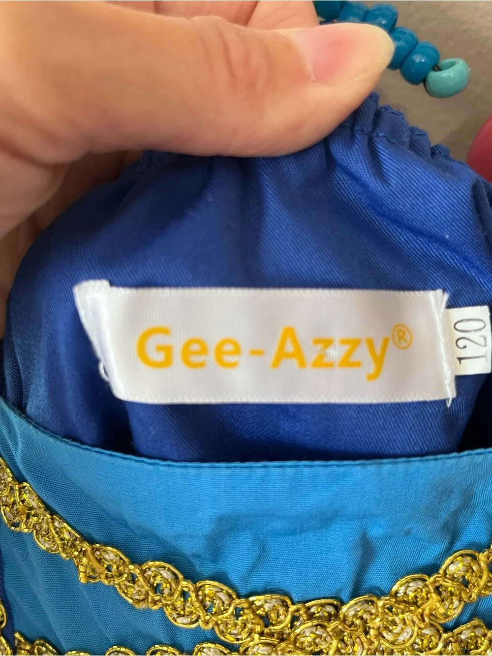 Snow White Inspired Blue and Gold Kids Costume Dress
